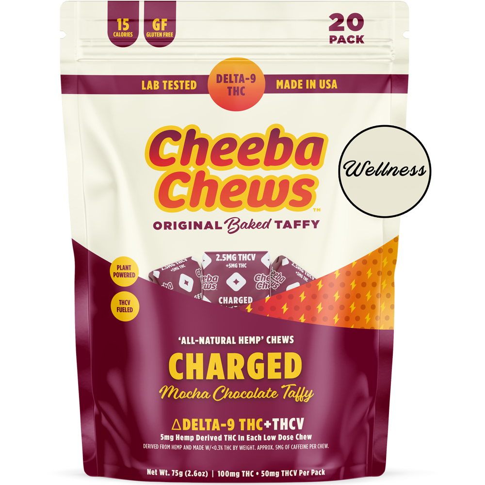 Cheeba Chews - THCV Charged (100mg per bag) (10 bags per case)