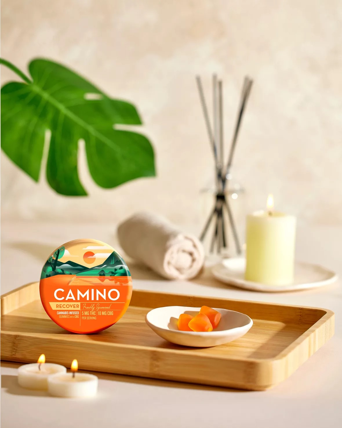Camino Freshly Squeezed - Recover - 5mg THC : 10mg CBG Gummies (100mg) (12 Tins Per Case)