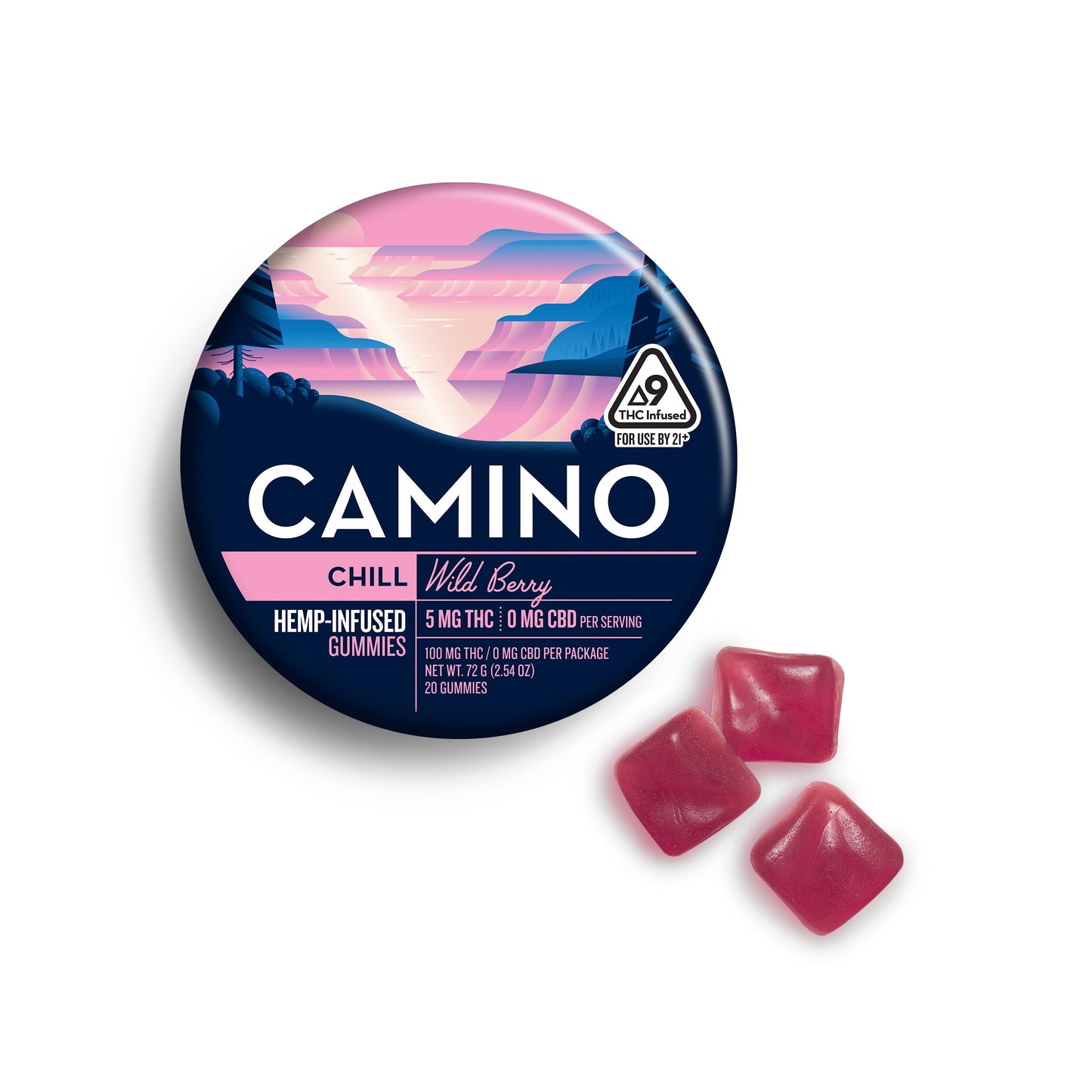 Camino Wild Berry - Chill - 5mg THC Gummies (100mg) (12 Tins Per Case)