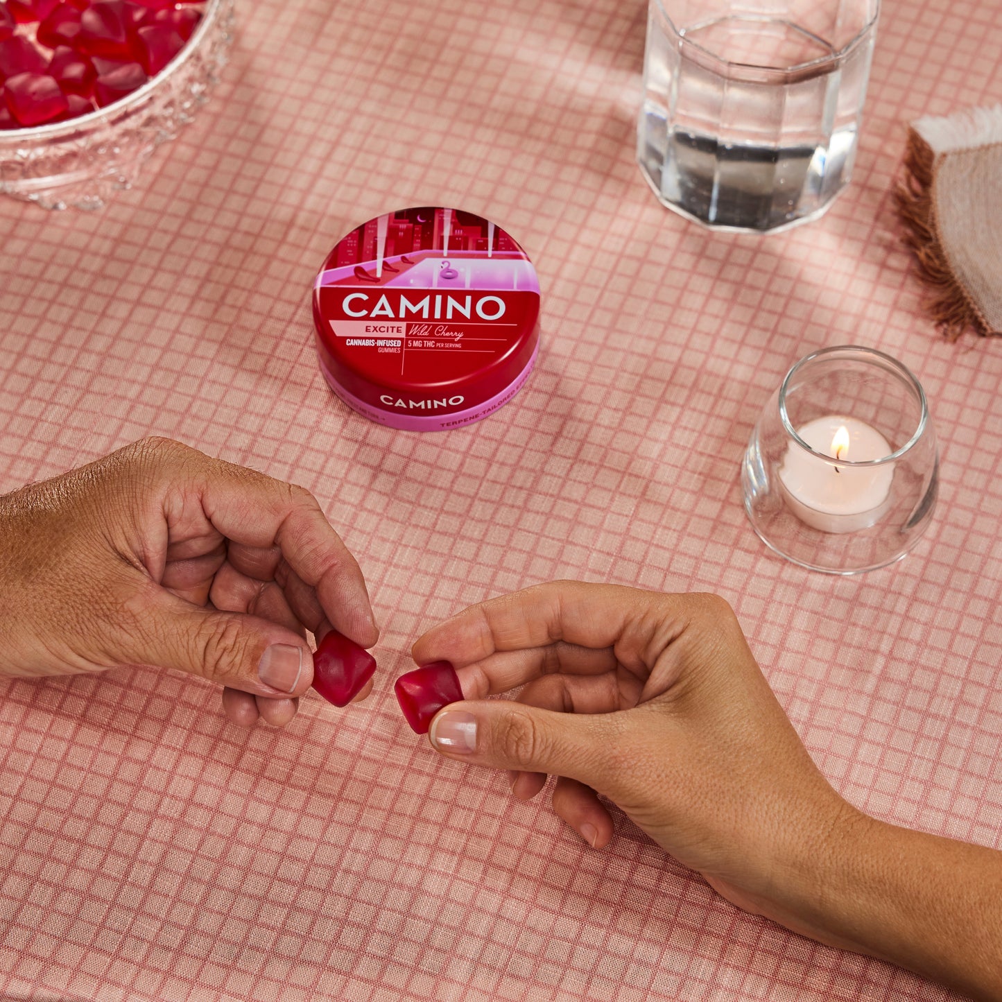 Camino Wild Cherry - Excite - 5mg THC Gummies (100mg) (12 Tins Per Case)