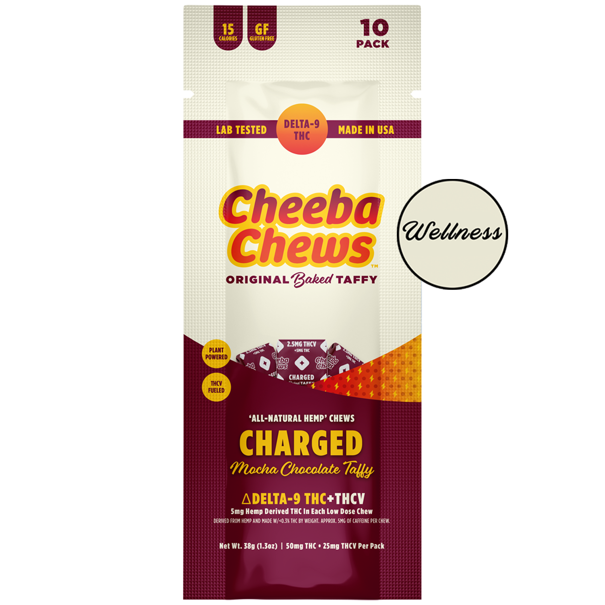 Cheeba Chews - THCV Charged (50mg per bag) (10 bags per case)