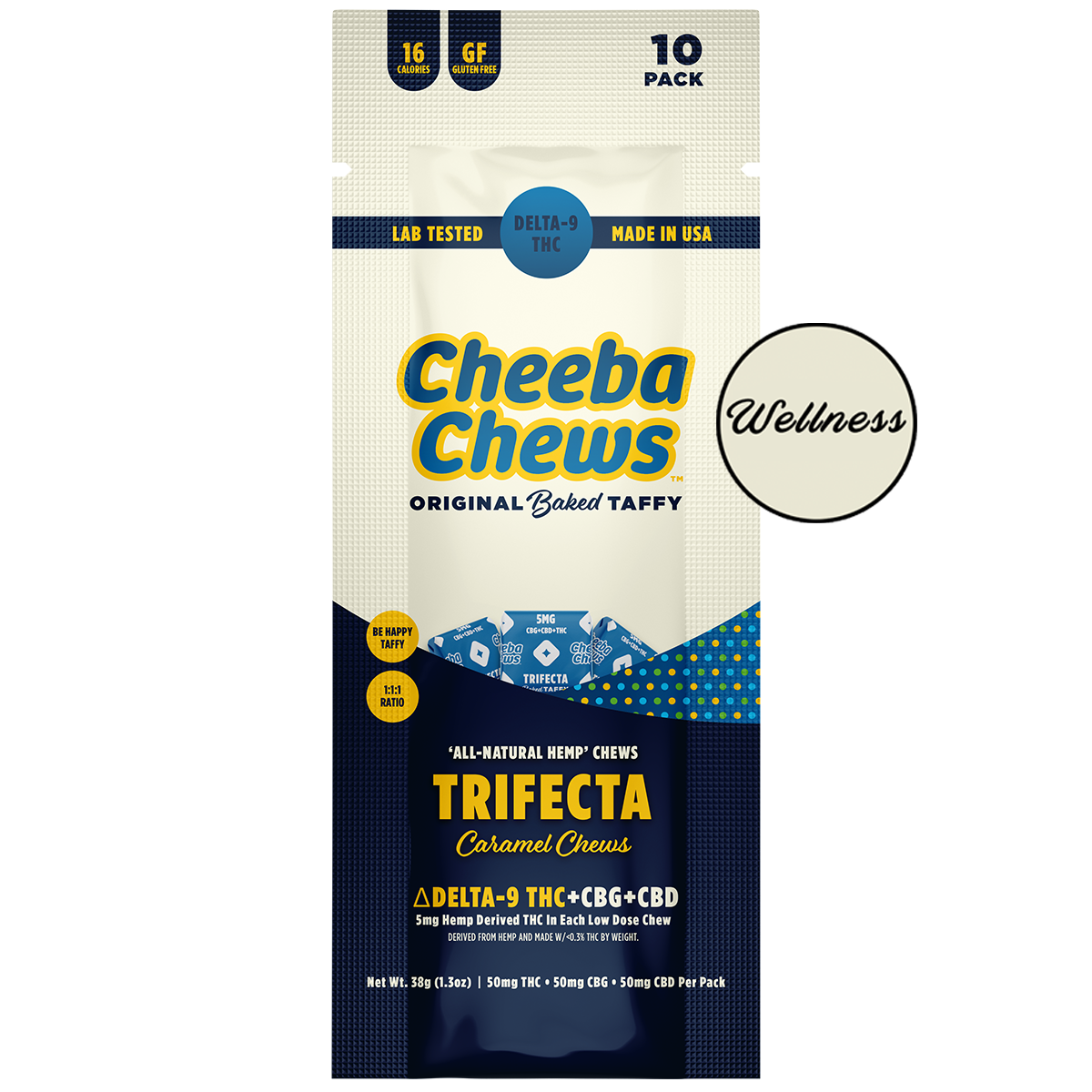 Cheeba Chews - Trifecta (50mg per bag) (10 Bags per case)