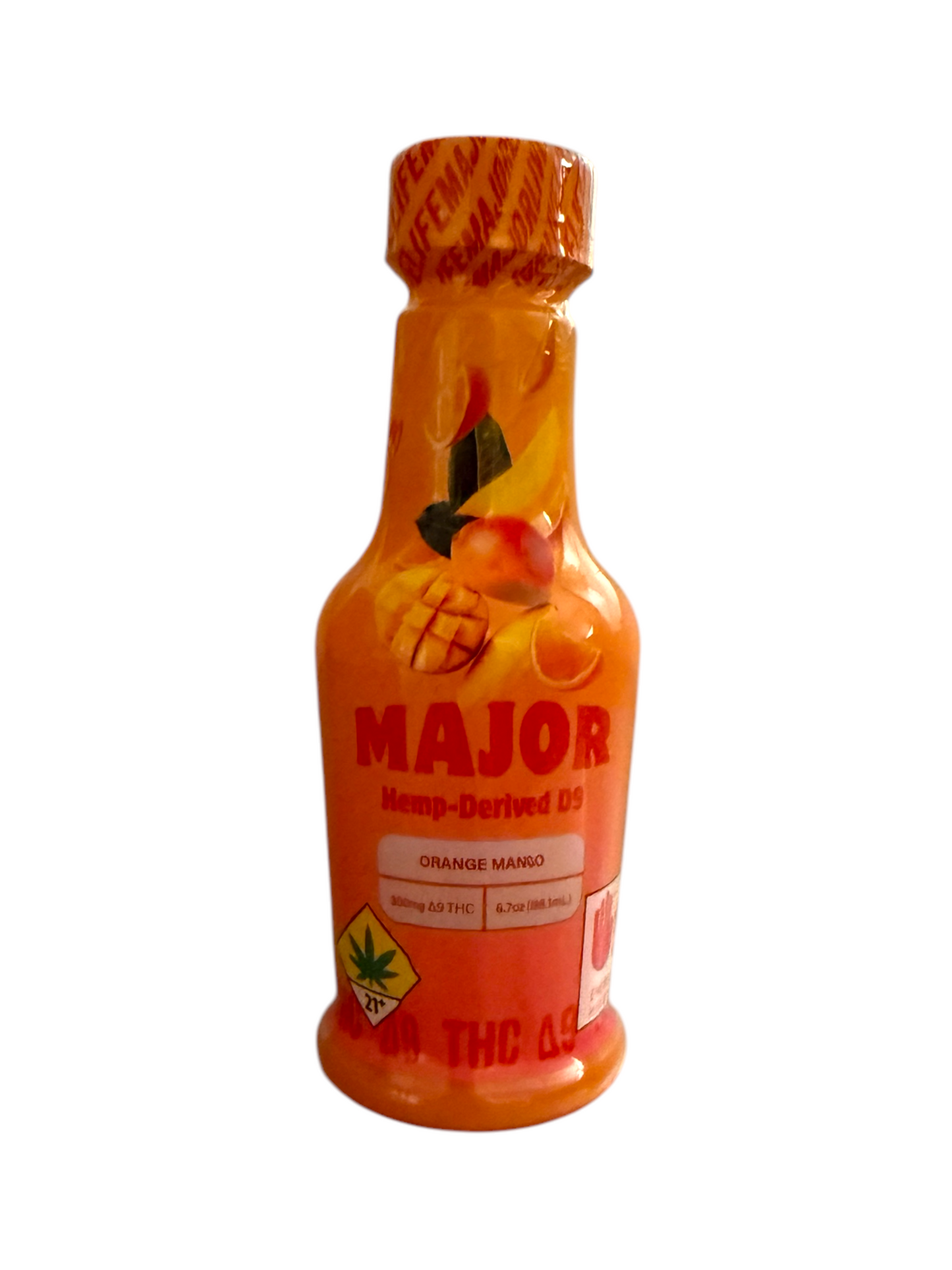 Major- Orange Mango, Fast Acting Shot (300mg per bottle) 12 bottles per case