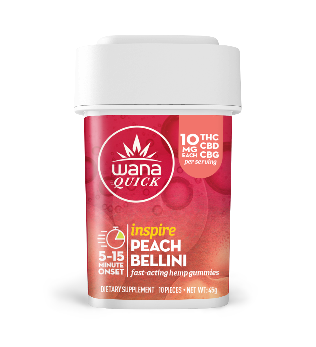 Wana Quick: Inspire: Peach Bellini (100mg TTL) (10 units per case)
