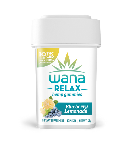 Wana Relax: Blueberry Lemonade (100mg TTL) (10 units per case)