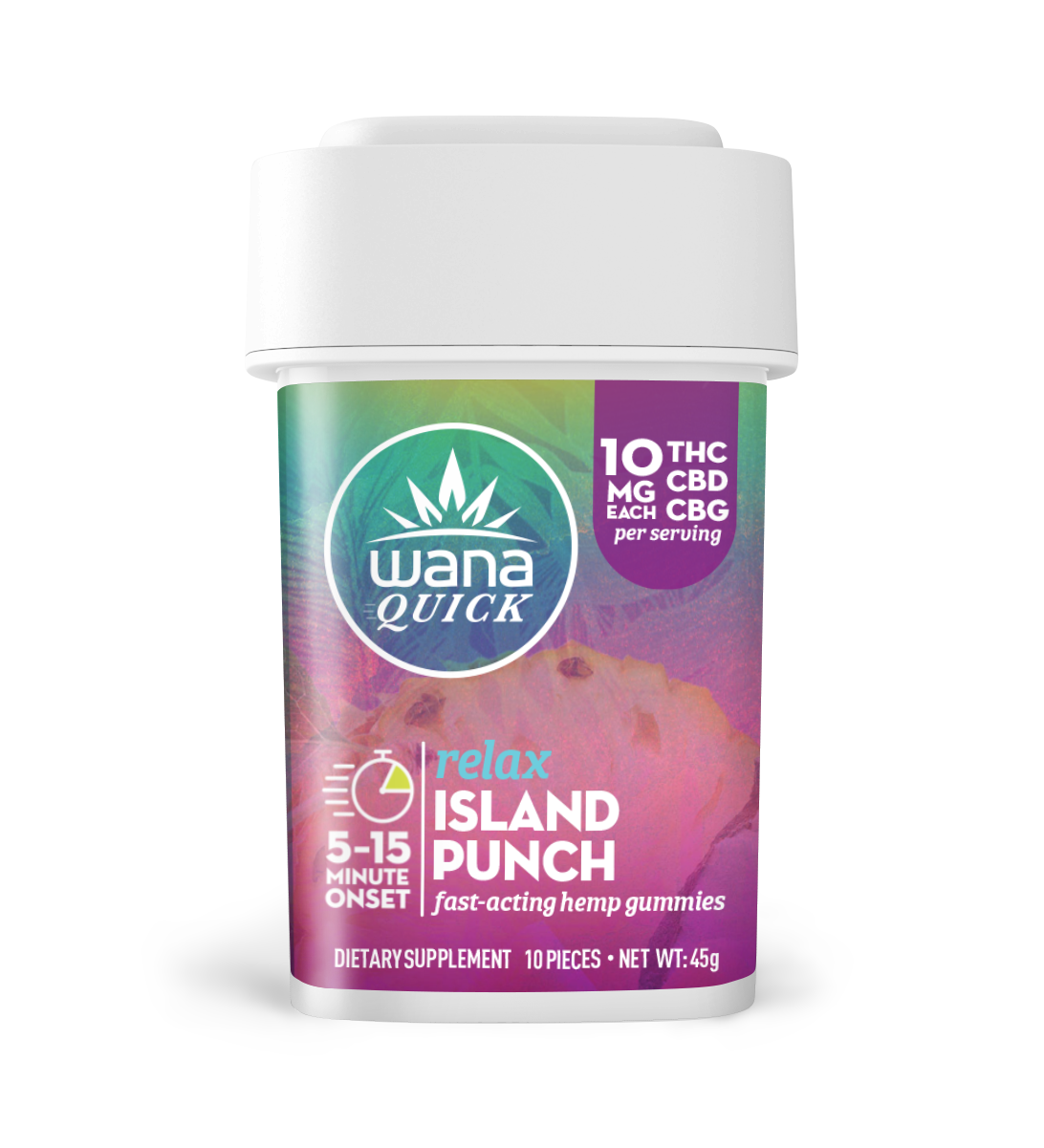 Wana Quick: Relax: Island Punch (100mg TTL) (10 units per case)