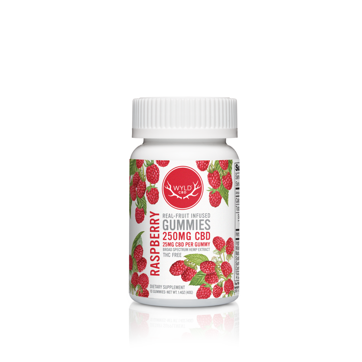 SINGLE - Wyld CBD - Raspberry CBD - 25mg CBD per piece (250mg) 10ct