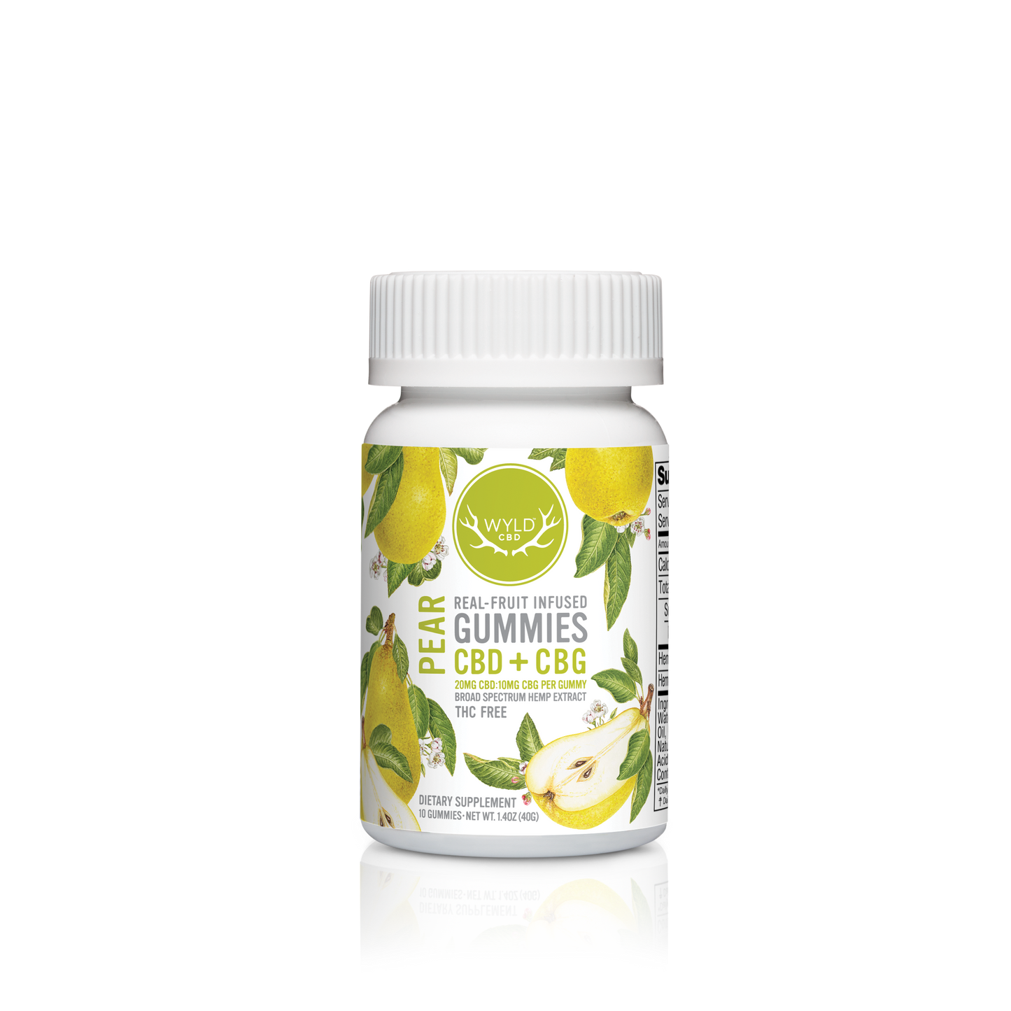 Wyld CBD - Pear CBD 2:1 - 20mg CBD per piece: 10mg CBG (200mg) 10ct