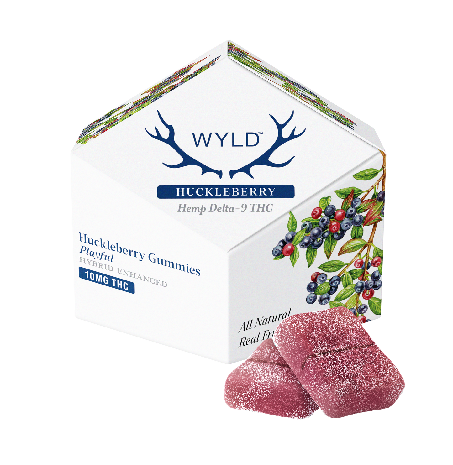 Wyld - Huckleberry Hybrid - Playful - 10mg THC per piece (100mg) 10ct