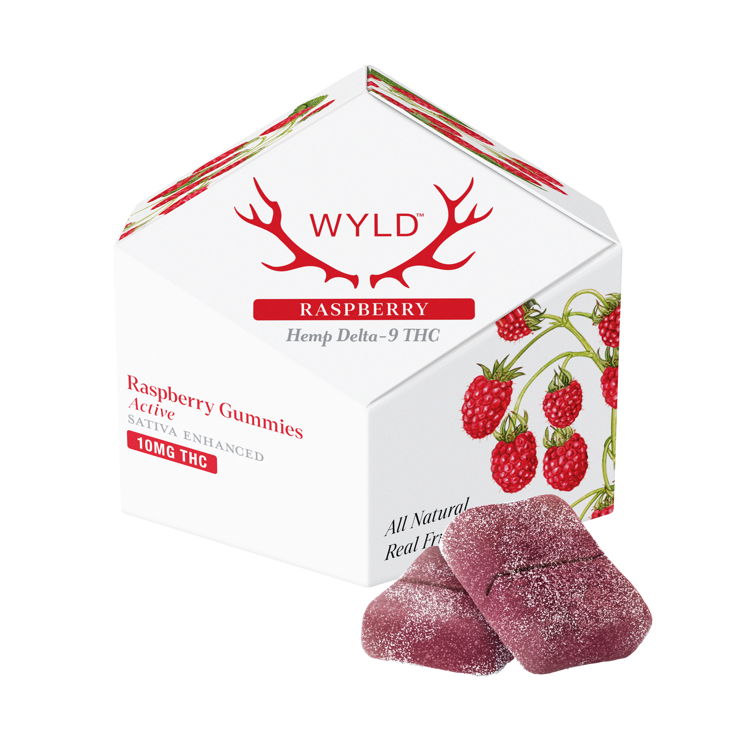 SINGLE - Wyld - Raspberry Sativa - Active - 10mg THC per piece (100mg) 10ct