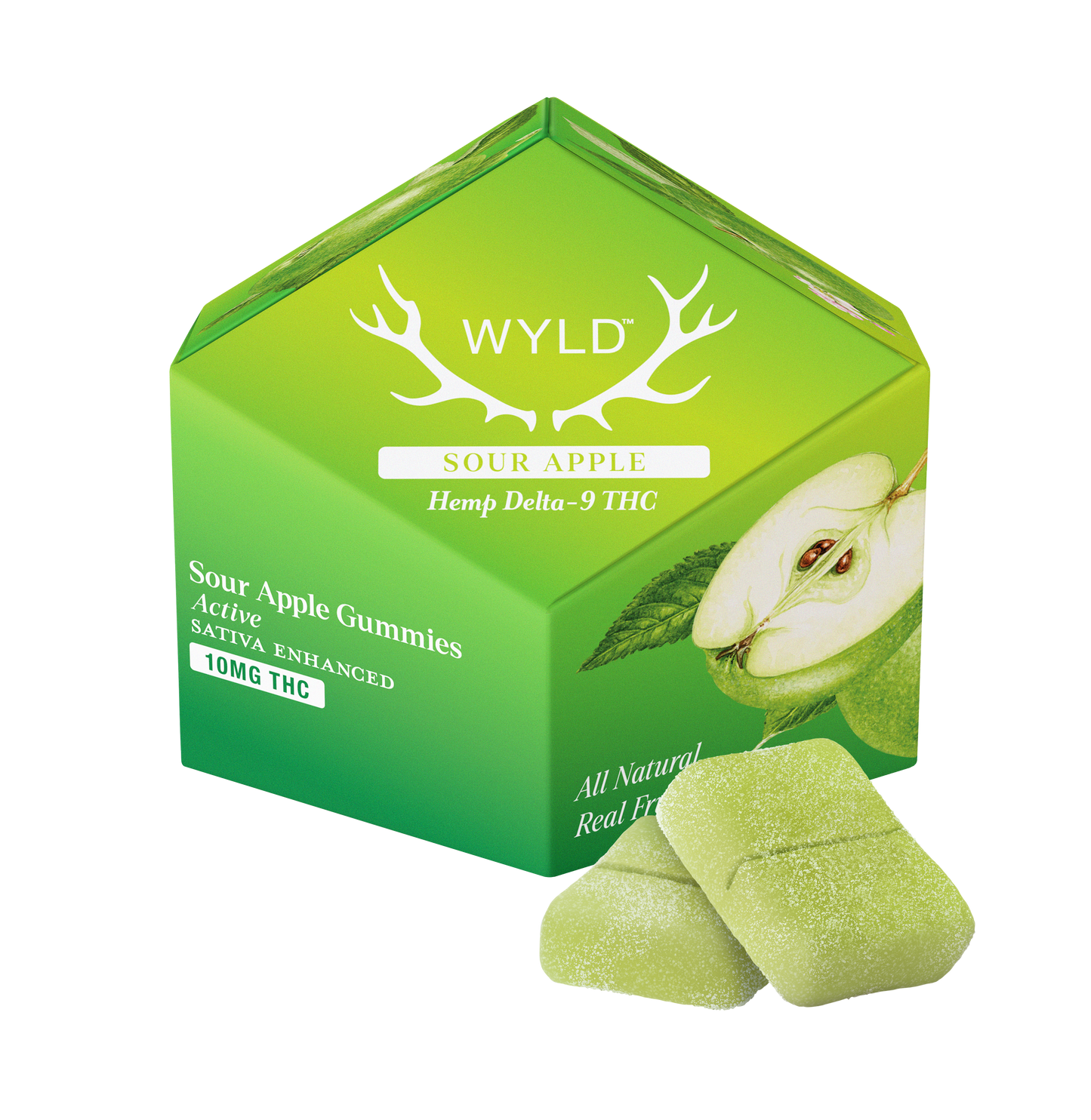 Wyld - Sour Apple Sativa THC - Active - 10mg THC (100mg) 10ct