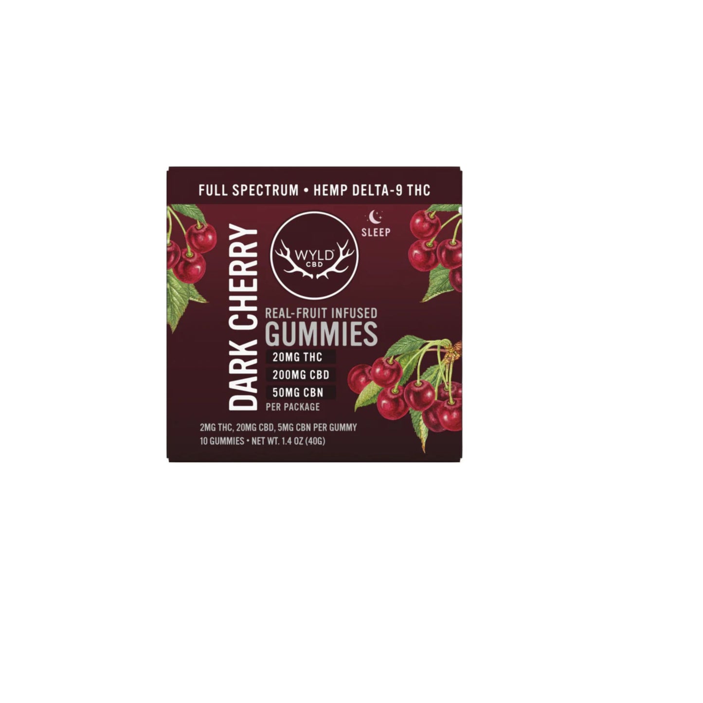 WYLD Well - Dark Cherry - 20:5:2 - CBD:CBN:THC Gummies - 10ct