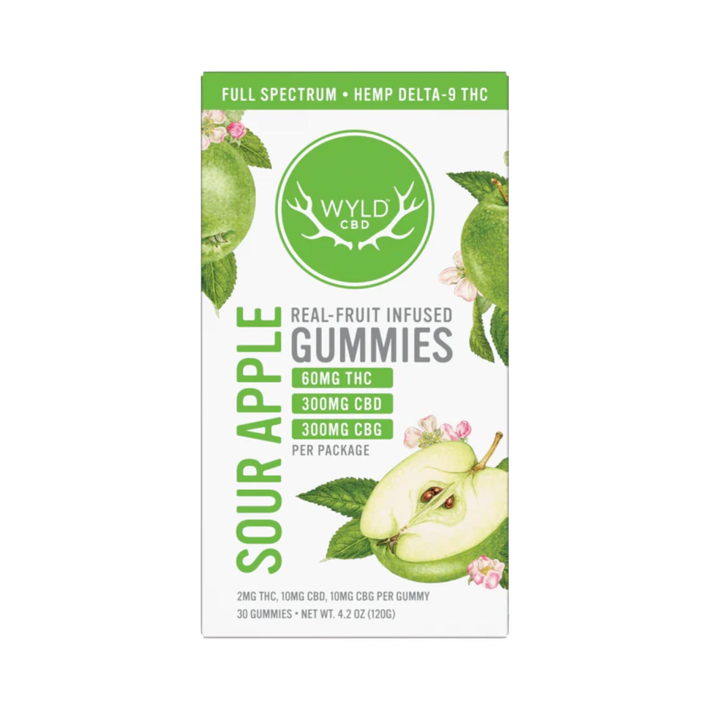 WYLD Well - Sour Apple - 5:5:1 - CBD:CBG:THC - 30 ct