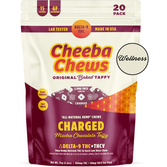 Cheeba Chews - THCV Charged (100mg per bag) (10 bags per case)