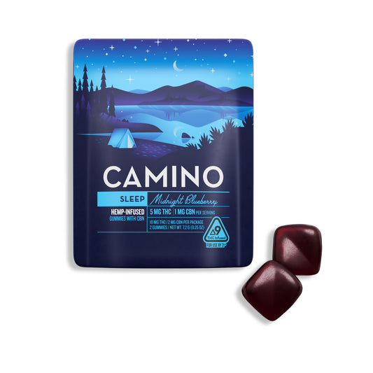 Camino Midnight Blueberry - Sleep - 5mg THC : 1mg CBN Gummies (10mg) (50 Units per Case)