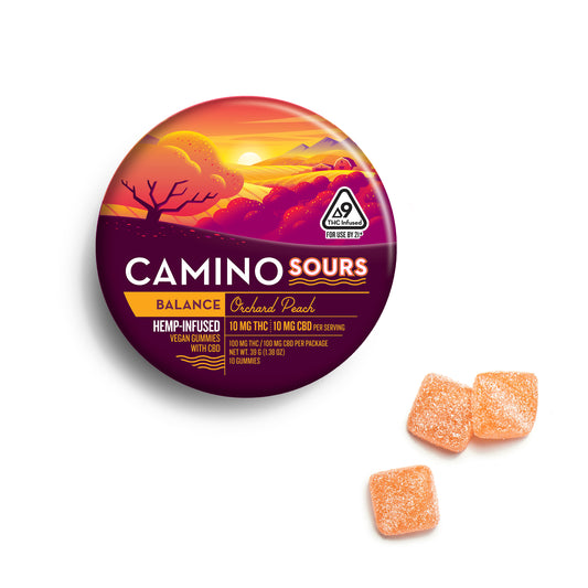 Camino Sours - Orchard Peach - Balance - 10mg THC Gummies (100mg)