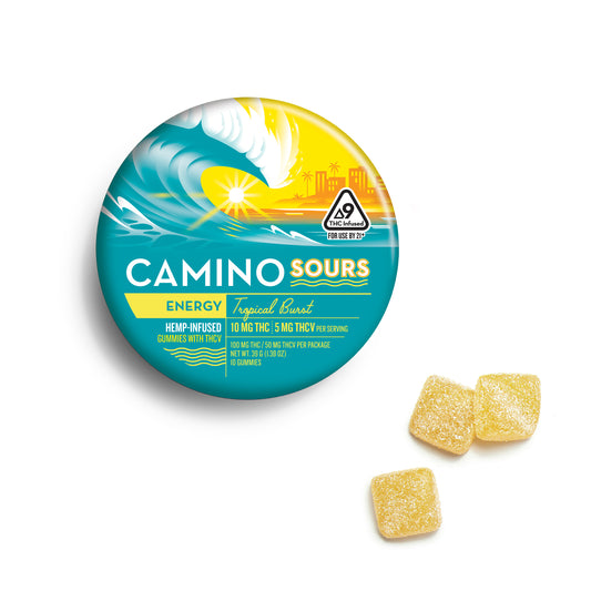 Camino Sours - Tropical Burst- Energy- 10mg THC Gummies (100mg)