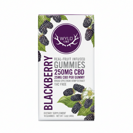 WYLD CBD - Blackberry CBD - 25mg CBD per piece 250mg - 10ct