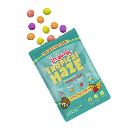 Joy Bombs Tropical Haze - 2.5mg THC Hemp Chews (50mg TTL) (10 Bags Per Case)