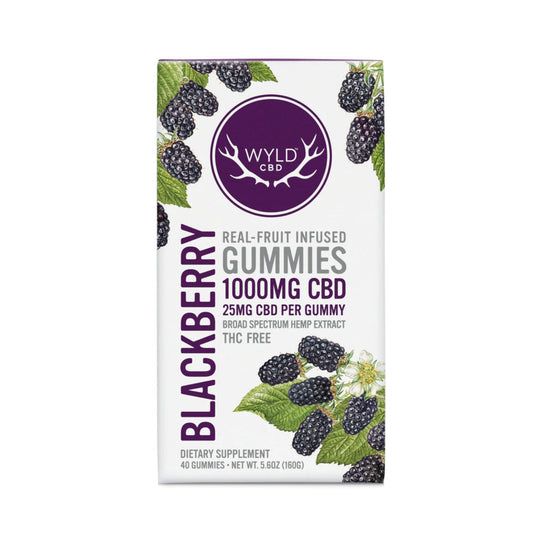 WYLD CBD - Blackberry CBD -  25mg CBD per piece - 1000mg - 40ct