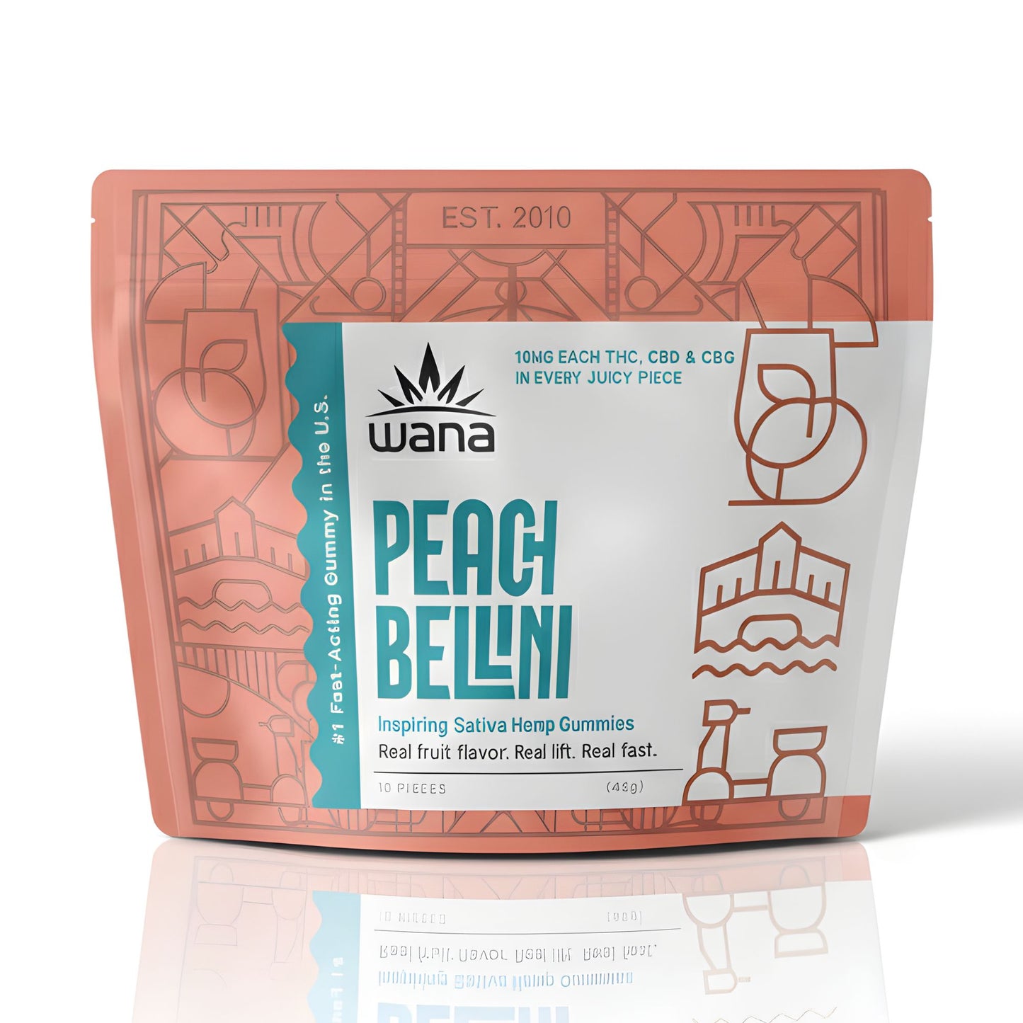 Wana Quick: Inspire: Peach Bellini (100mg TTL) (10 units per case)