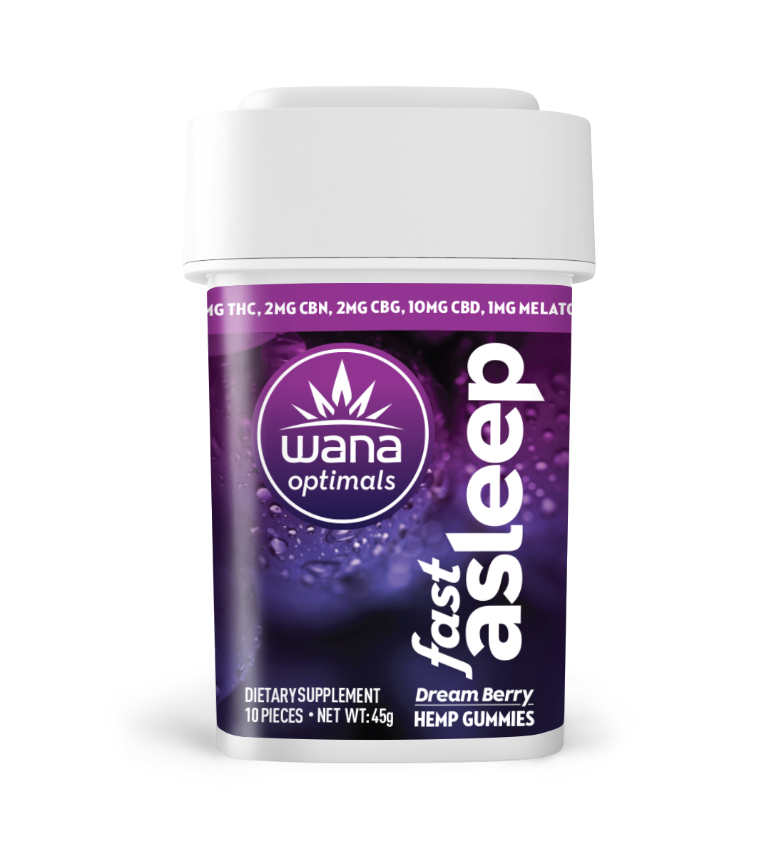 Wana Optimals: Fast Asleep (100mg TTL) (10 units per case)