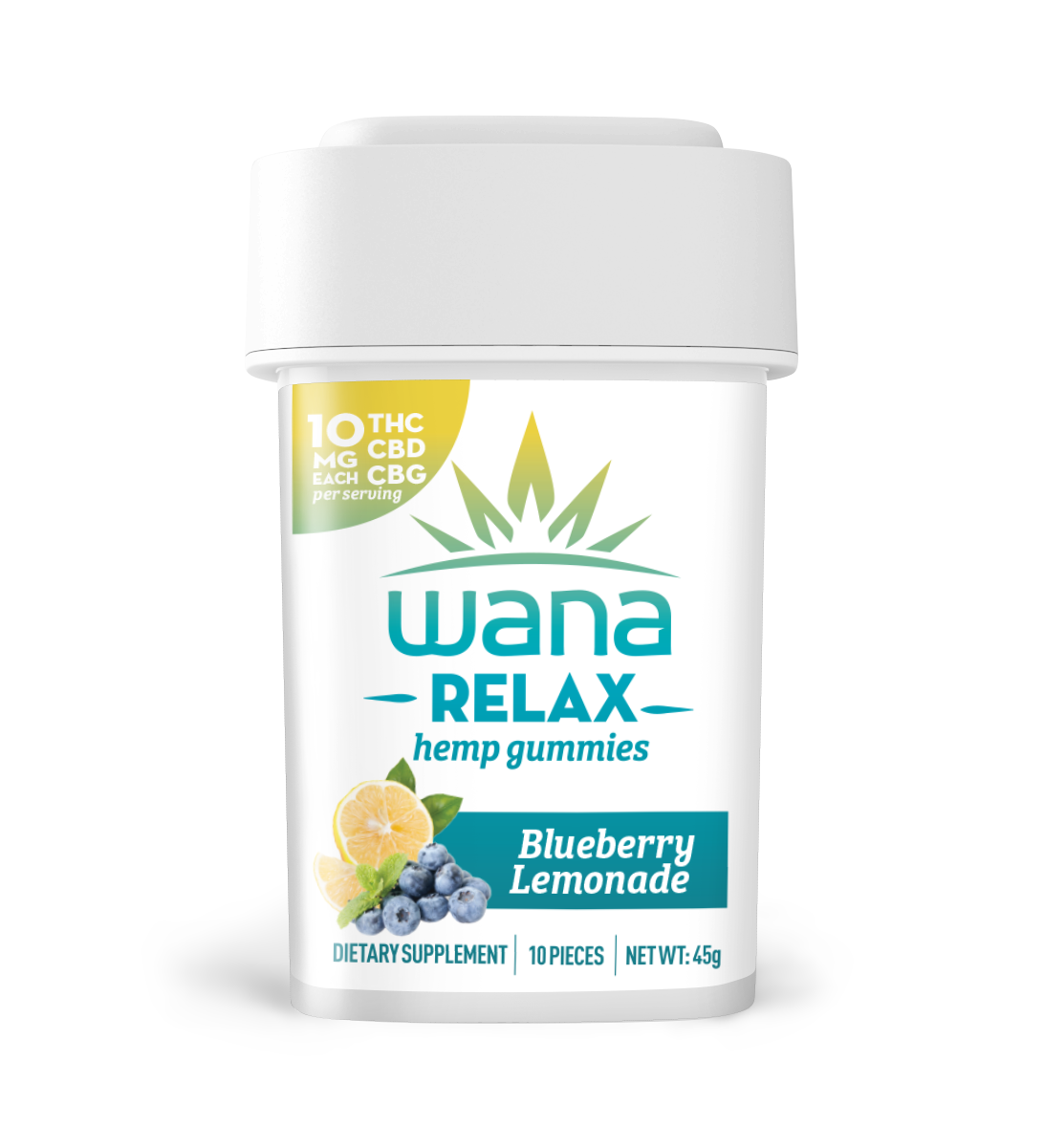 Wana Relax: Blueberry Lemonade (100mg TTL) (10 units per case)