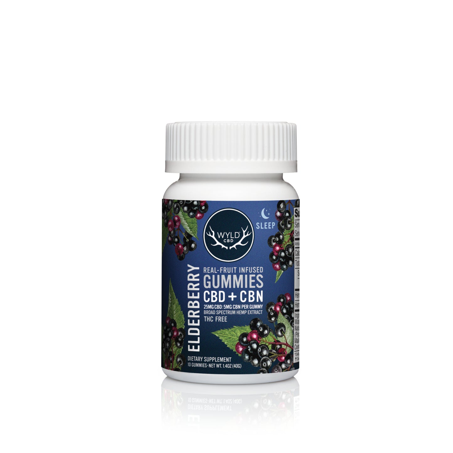 SINGLE - Wyld CBD - Elderberry CBD 5:1 - 25mg CBD per piece: 5mg CBN (250mg) 10ct