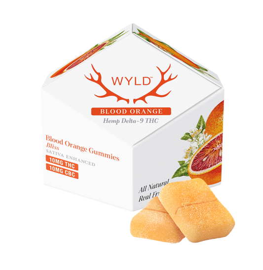 SINGLE - Wyld - Blood Orange THC:CBC - Bliss - 10mg THC per piece (100mg) 10ct