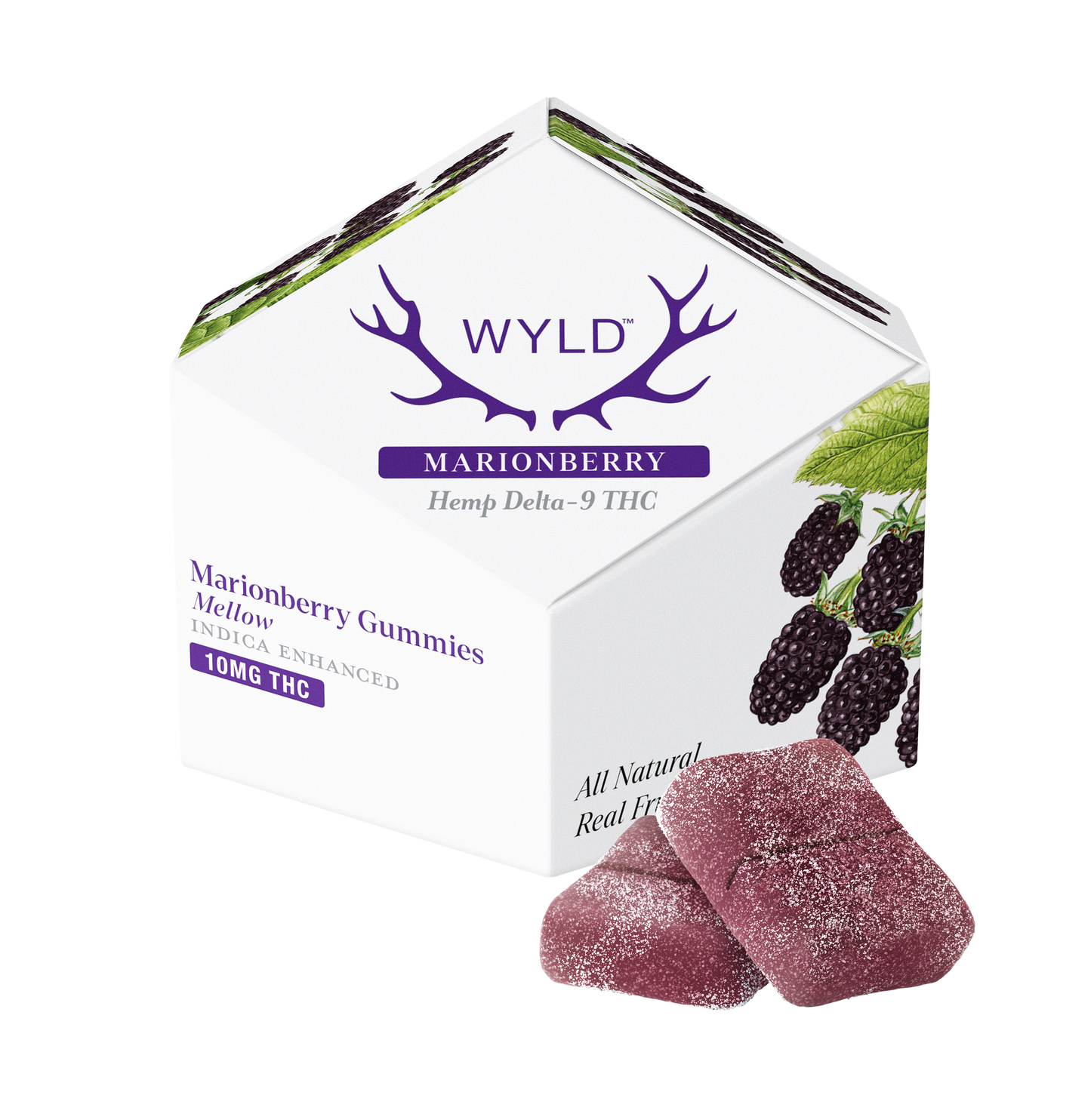 Wyld - Marionberry Indica - Mellow - 10mg THC per piece (100mg) 10ct