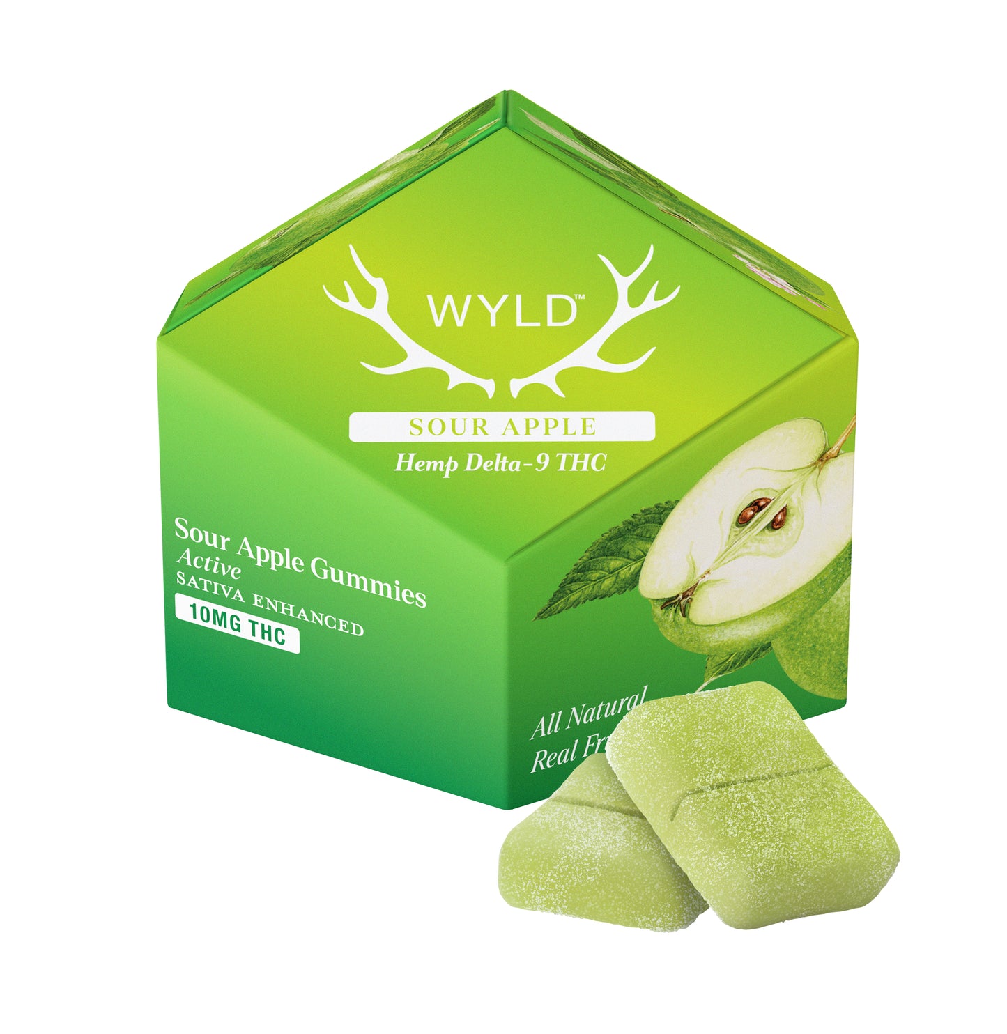 SINGLE - Wyld - Sour Apple Sativa THC - Active - 10mg THC (100mg) 10ct