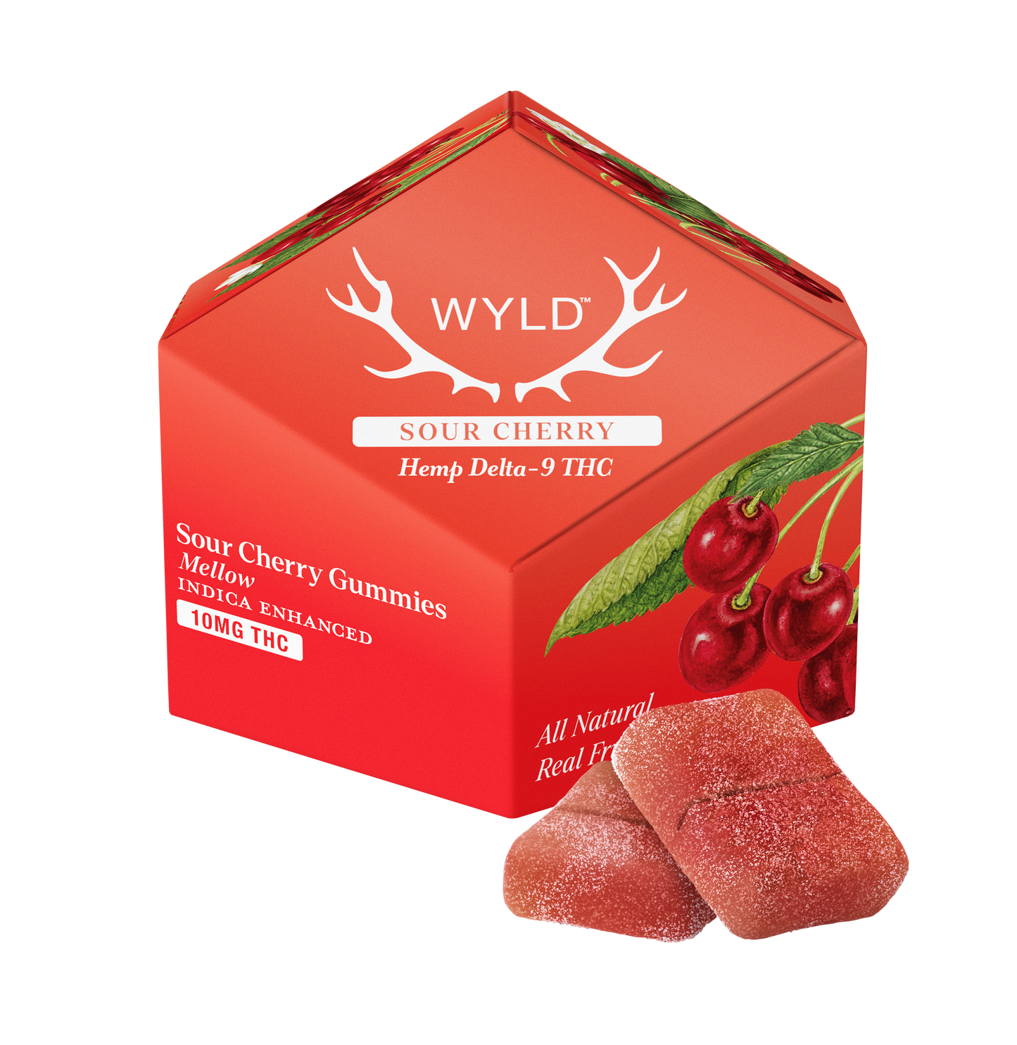 Wyld - Sour Cherry Indica THC - Mellow - 10mg THC per piece (100mg) 10ct