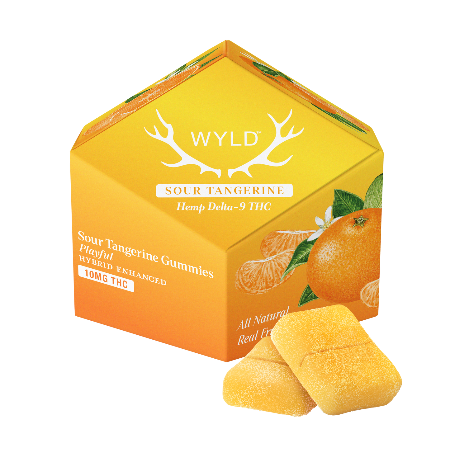 SINGLE - Wyld - Sour Tangerine Hybrid THC - Playful - 10mg THC per piece (100mg) 10ct