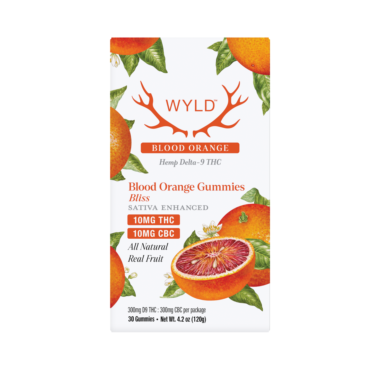 Wyld - Blood Orange 1:1 THC:CBC - Bliss - 10mg THC per piece (300mg) 30ct