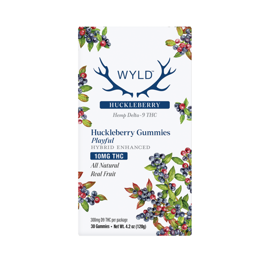SINGLE - Wyld - Huckleberry Hybrid - Playful - 10mg THC per piece (300mg) 30ct
