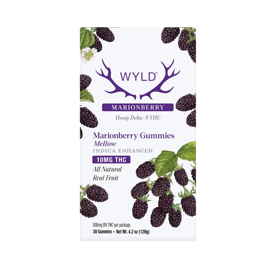 SINGLE - Wyld - Marionberry Indica - Mellow - 10mg THC per piece (300mg) 30ct