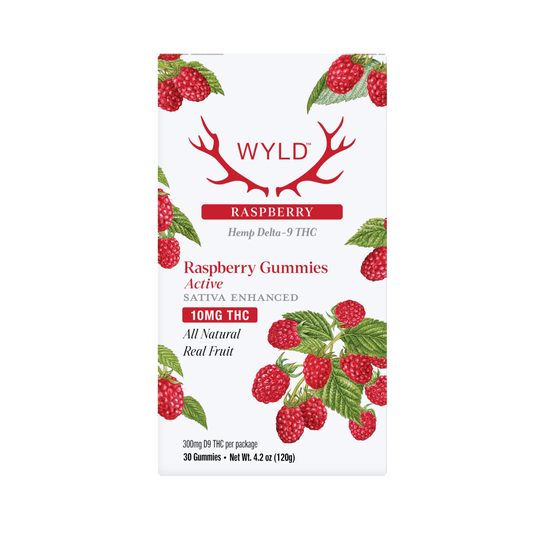 SINGLE - Wyld - Raspberry Sativa - Active - 10mg THC per piece (300mg) 30ct