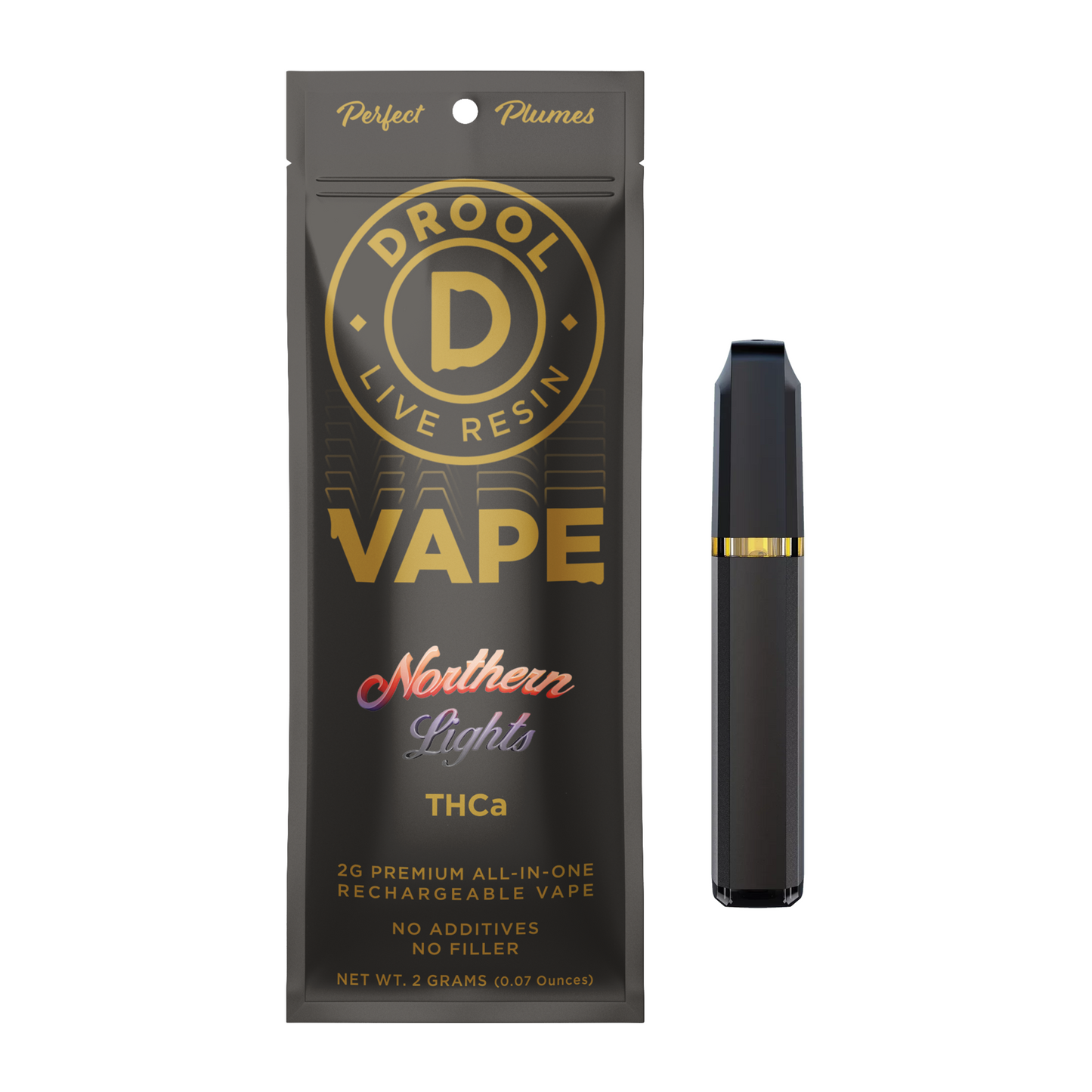 DROOL - THCa Live Resin Rechargeable vape (2g) -Northern Lights (Indica) (10 units per case)